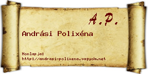Andrási Polixéna névjegykártya